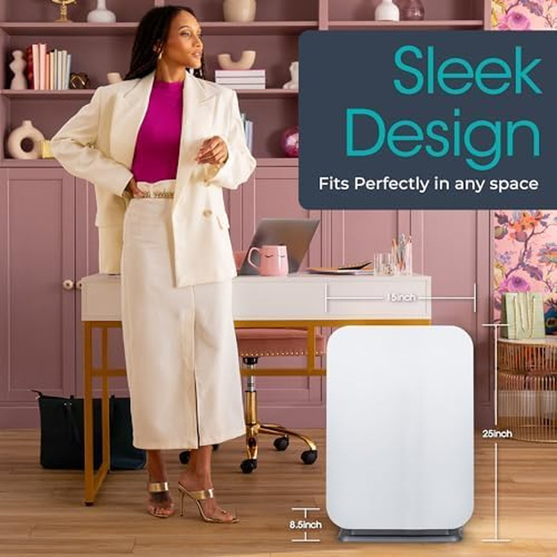 Air Purifier Breathesmart Flex HEPA with Pure Filter | 1400 Sq. Ft | Perfect for Bedrooms & Home Offices - Captures Allergens, Dust, & Mold - White